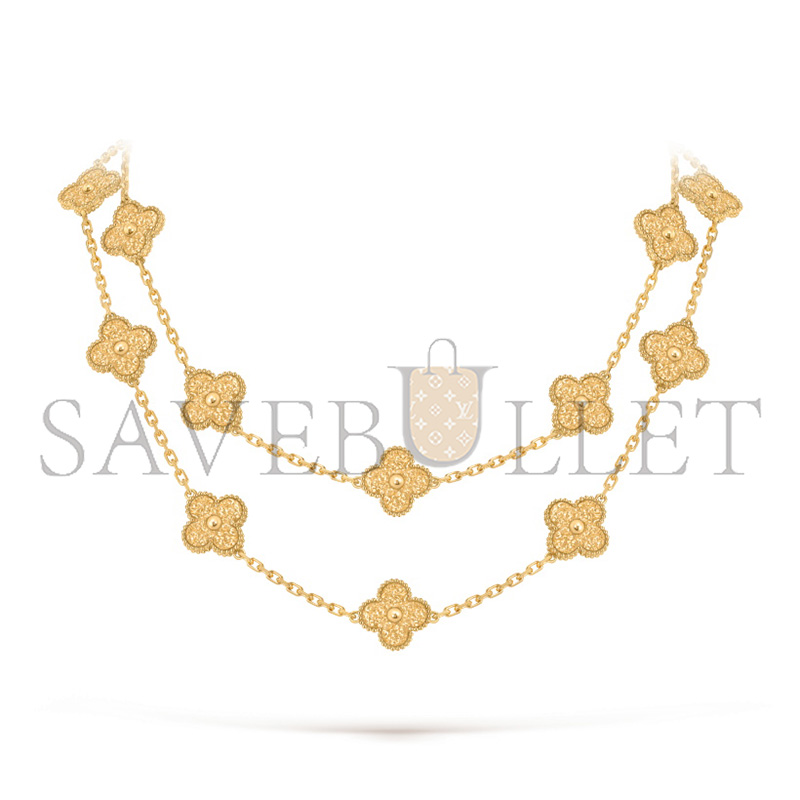 V*n Cl**f arpels vintage alhambra long necklace, 20 four-leaf lucky totems vcaro1ic00